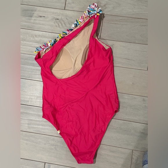 Summersalt Swimsuit Hot Pink Women's The Confetti Sidestroke One-Piece Size 8 - Picture 4 of 5